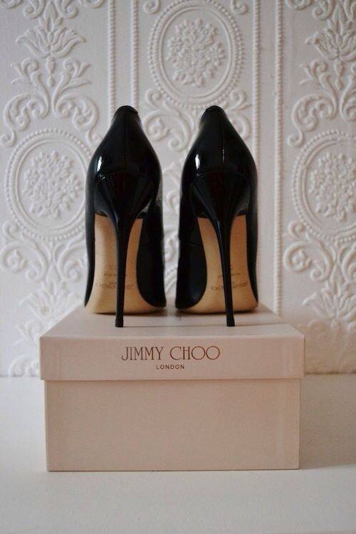 jimmy choo black patent leather stilettos